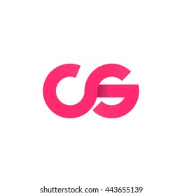 initial letter cs modern linked circle round lowercase logo pink