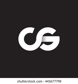 initial letter cs modern linked circle round lowercase logo white black