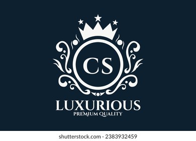 Initial  Letter CS Royal Luxury Logo template in vector art for luxurious branding  vector illustration.
