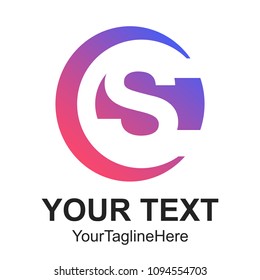Initial letter CS or S logo design template element Circle colorful for business and company identity