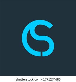 initial letter cs or sc logo type