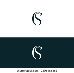 Initial letter CS, SC logo design vector template