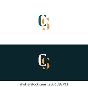 Initial letter CS, SC logo design vector template