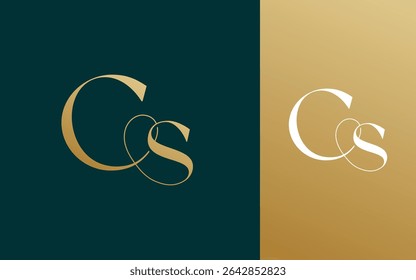 Initial letter CS SC logo design vector illustration for couple, wedding, and business