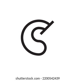 letra inicial logotipo único CS