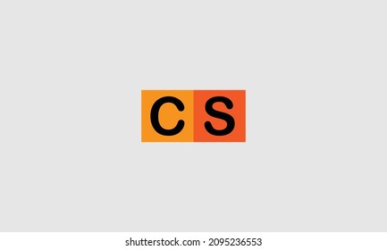 Initial letter CS uppercase modern logo design template elements. Vector