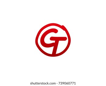 The initial letter CT handwritten logo