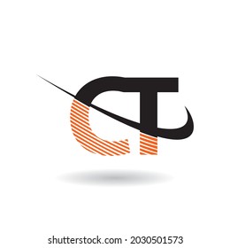 Initial Letter CT Logo Design Template. Modern Logo Combination Letter C With Letter T