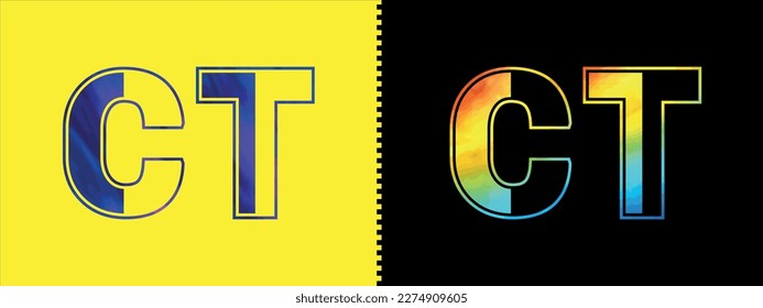Initial letter CT logo Icon vector design template. Premium luxurious logotype for corporate business identity