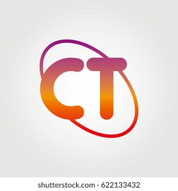 initial letter ct logo on white background