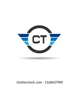Initial Letter CT Logo Template Design