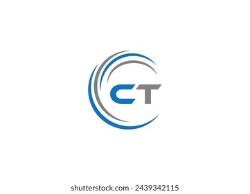 Anfangsbuchstabe CT Modern Linked Circle Round Logoform Pink
