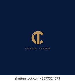 Initial letter CT, TC modern monogram and elegant logo design, premium logo on luxury background