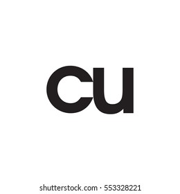 Initial letter CU black white logo