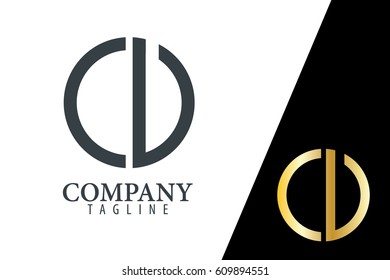 Initial Letter CU CV With Linked Circle Logo