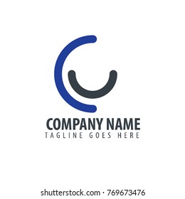 Initial Letter CU Design Logo