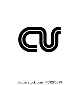 Initial Letter CU Linked Design Logo Template Elements