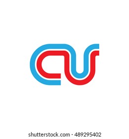 Initial Letter CU Linked Design Logo Template Elements