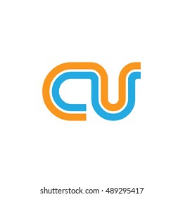 Initial Letter CU Linked Design Logo Template Elements