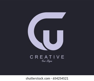 Initial Letter CU Logo Design vector 