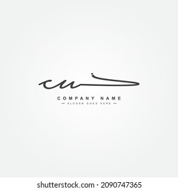 Initial Letter CU Logo - Handwritten Signature Logo