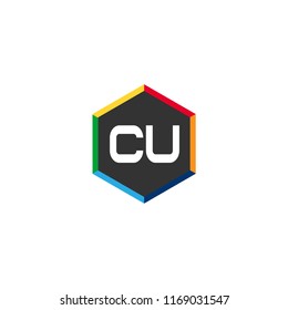 Initial Letter CU Logo Template Design