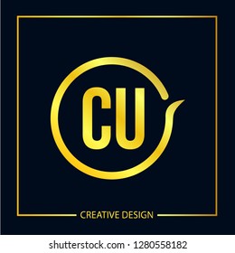 Initial Letter CU Logo Template Vector Design