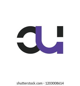 Initial letter cu lowercase logo design template