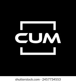 Initial letter CUM logo design. CUM logo design inside square.