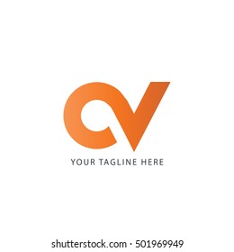 Initial Letter CV AV Linked Logo Design 