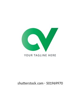 Initial Letter CV AV Linked Logo Design 