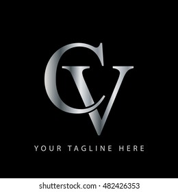 Initial Letter CV Capital Logo Silver
