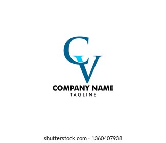 Initial Letter CV Logo Design vector
