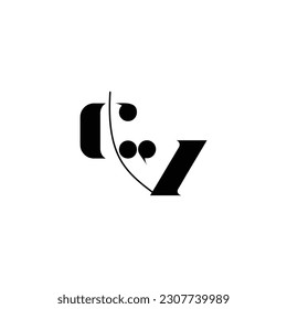 Initial letter CV logo design