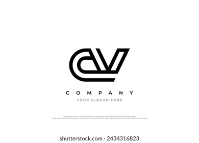 Initial Letter CV Logo Design