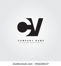 Initial Letter CV Logo - Simple Business Design