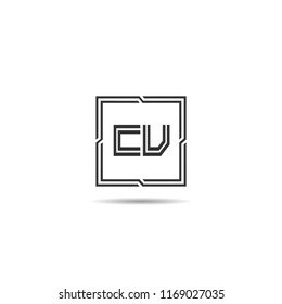 Initial Letter CV Logo Template Design