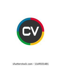 Initial Letter CV Logo Template Design
