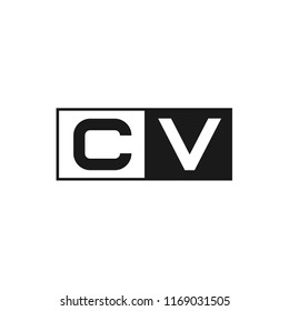 Initial Letter CV Logo Template Design