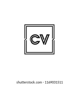 Initial Letter CV Logo Template Design