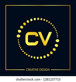 Initial Letter CV Logo Template Vector Design