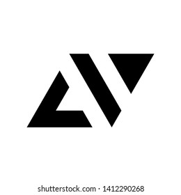 Initial letter cv minimalist typographic art monogram geometric business brand identity logo, black color on white background.