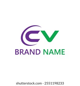 Letra inicial cv un Logo - Logotipo comercial simples