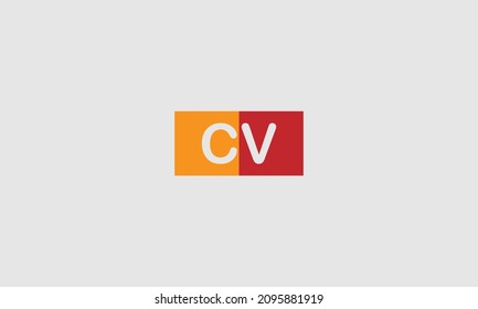 Initial letter CV uppercase modern logo design template elements. Vector