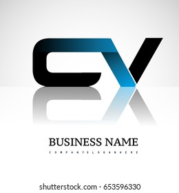 Initial letter CV uppercase modern and simple logo linked blue and black colored, isolated in white background. Vector design for company identity.