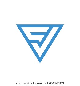 Initial letter CV or VC logo design, creative monogram logo, triangle shape logo
