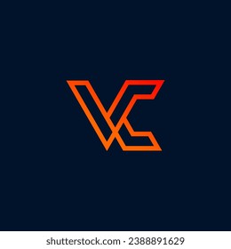 Initial letter CV or VC logo design, creative monogram logo, triangle shape logotype