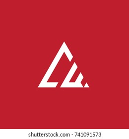 Initial Letter CW Linked Triangle Design Logo