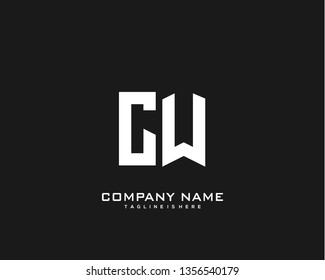 Initial letter CW minimalist art logo vector