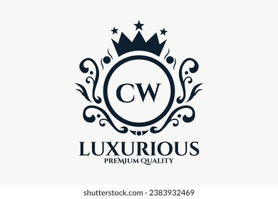 Initial Letter CW Royal Luxury Logo Vorlage in Vektorgrafik für luxuriöse Vektorgrafik.
